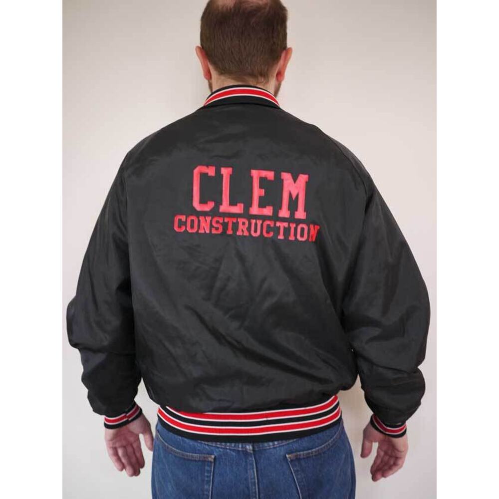 Vtg 70s Baseball CLEM Construction Quilt LIned Work Jacket USA Union Made M